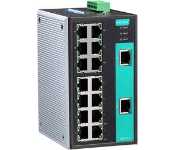 Moxa EDS-316-T Unmanaged Ethernet Switch With 16 10/100Baset(X) Ports, Relay Output Warning, -40 To 75 C Operating Temperature
