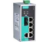 Moxa EDS-P206A-4PoE-M-ST Unmanaged Ethernet Switch With 1 10/100Baset(X) Ports, 4 Poe Ports, 1 100Basefx Multi-Mode Port With St Connectors, -10 To 60 C Operating Temperature