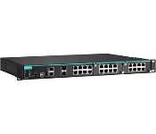 Moxa IKS-6726A-2GTXSFP-24-T Modular Managed Ethernet Switch With 8 10/100Baset(X) Ports, 2 10/100/1000Baset(X) Or 100/1000Basesfp Combo Ports, 2 Slots For Fast Ethernet Modules, Front Cabling, 1 Isolated Power Supply (24 Vdc), -40 To 75 C Operating Temperature