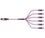 Turbo X MPO-OM4DA-3-12-M-LC MPO Cable - Male Connector-LC Multimode Duplex Fiber, Type-A, 3 meter, Fiber 12, OM4