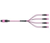 Turbo X MPO-OM4DA-5-8-M-LC MPO Cable - Male Connector-LC Multimode Duplex Fiber, Type-A, 5 meter, Fiber 8, OM4