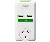APC P1U2-AZ Essential SurgeArrest 2 Outlets Wall Mount with Dual USB Ports (5V/2.1A), 230V Australia
