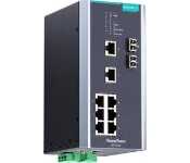 Moxa PT-510-MM-LC-24 Iec 61850-3 Managed Din-Rail Ethernet Switch, With 8 10/100Baset(X) Ports And 2 100Basefx Multi-Mode Ports With Lc Connectors, 1 Isolated Power Supply (24 Vdc), -40 To 85C Operating Temperature