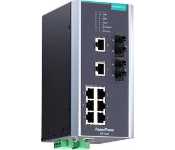Moxa PT-510-MM-ST-24 Iec 61850-3 Managed Din-Rail Ethernet Switch, With 8 10/100Baset(X) Ports And 2 100Basefx Multi-Mode Ports With St Connectors, 1 Isolated Power Supply (24 Vdc), -40 To 85C Operating Temperature