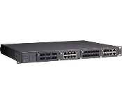 Moxa PT-7728-PTP-F-24-HV Iec 61850-3 Modular Managed Rackmount Ethernet Switch System With 3 Slots For Fast Ethernet Modules, 1 Slot For A Gigabit Ethernet Module, Or 4 Slots For Fast Ethernet Modules, For A Total Of Up To 24+4G Ports, Cabling On Front Panel, 2 Isolated Power Supplies (24 Vdc And 88 To 300 Vdc Or 85 To