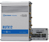 Teltonika RUTX12000200 Rutx12 - Industrial Dual Modem And Dual Sim Cat6 4G Lte Router/Firewall With Dual Band Wifi 5 802.11Ac, Gnss/Gps And Bluetooth Le