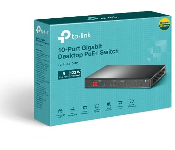 TPLink TL-SG1210MP 10-Port Unmanaged Gigabit Switch, Gbe(9) ,Poe+(8), Sfp (1), 5Yr