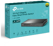 TPLink TL-SG1210MPE 10-Port Unmanaged Smart Gigabit Switch, Gbe(10) ,Poe+(8), Sfp (1), 5Yr
