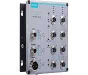 Moxa TN-5508A-WV-T Managed Ethernet Switch With 8 10/100Baset(X) Ports With M12 Connectors, Dual Redundant Power Inputs (24-110 Vdc), -40 To 75C Operating Temperature