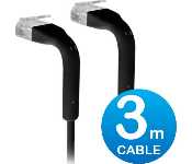 Ubiquiti U-CABLE-PATCH-3M-RJ45-BK Unifi Patch Cable 3M Black, Both End Bendable To 90 Degree, Rj45 Ethernet Cable, Cat6, Ultra-Thin 3Mm Diameter U-Cable-Patch-3M-Rj45-Bk