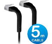 Ubiquiti U-CABLE-PATCH-5M-RJ45-BK Unifi Patch Cable 5M Black, Both End Bendable To 90 Degree, Rj45 Ethernet Cable, Cat6, Ultra-Thin 3Mm Diameter U-Cable-Patch-5M-Rj45-Bk