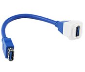 Turbo X WP-USB3-20CM-TX Australian Clipsal Style USB 3.0 Wall Plate Cable 20CM